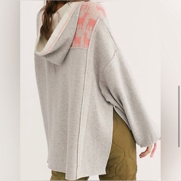Free People Alpaca My Bags Hoodie Womens XS Sweatshirt Hi Lo Oversize Boho Rare - Picture 7 of 17
